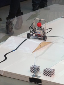 Unser Roboter beim entscheidenden Lauf